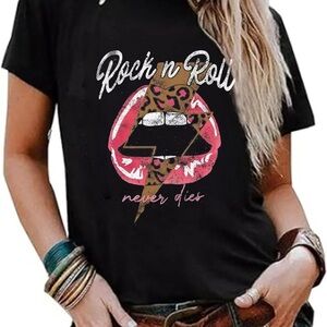 Rock n Roll Graphic Black T-Shirt